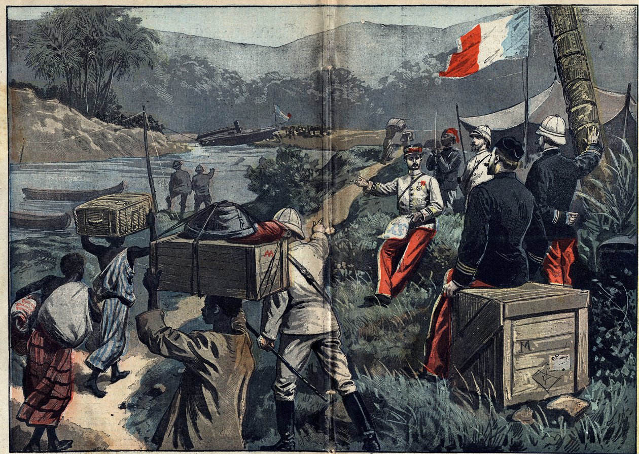 Marchandin lähetyskenttä Afrikassa (1896-1899): retkikunta, joka otti Ylä-Niilin haltuunsa vuonna 1898. Irrotettavan höyryn "" le Faidherbe"" laukaisu M
