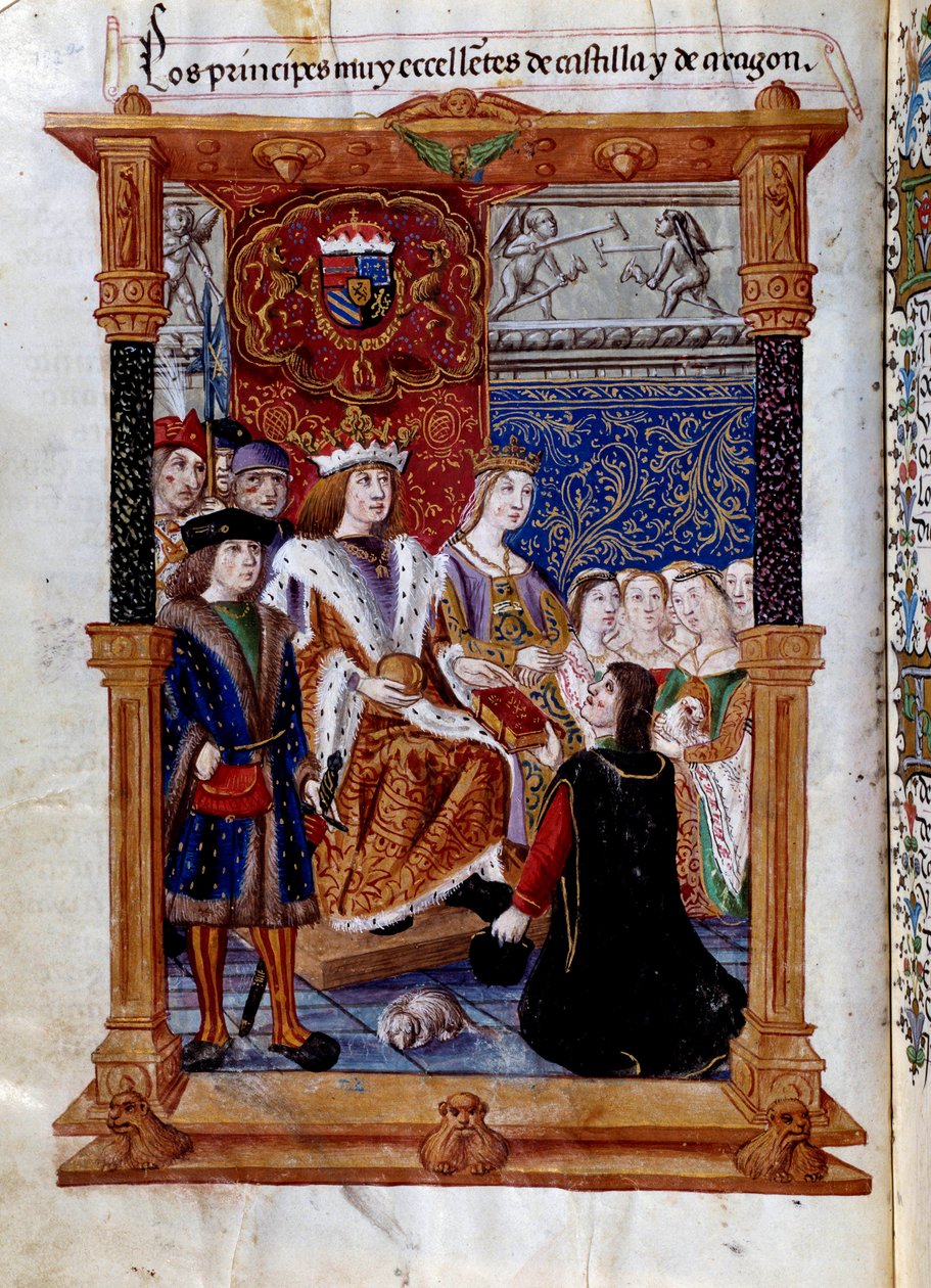 Marcuello esittelee kirjansa Aragonian Ferdinand II:lle tekijältä Unknown artist