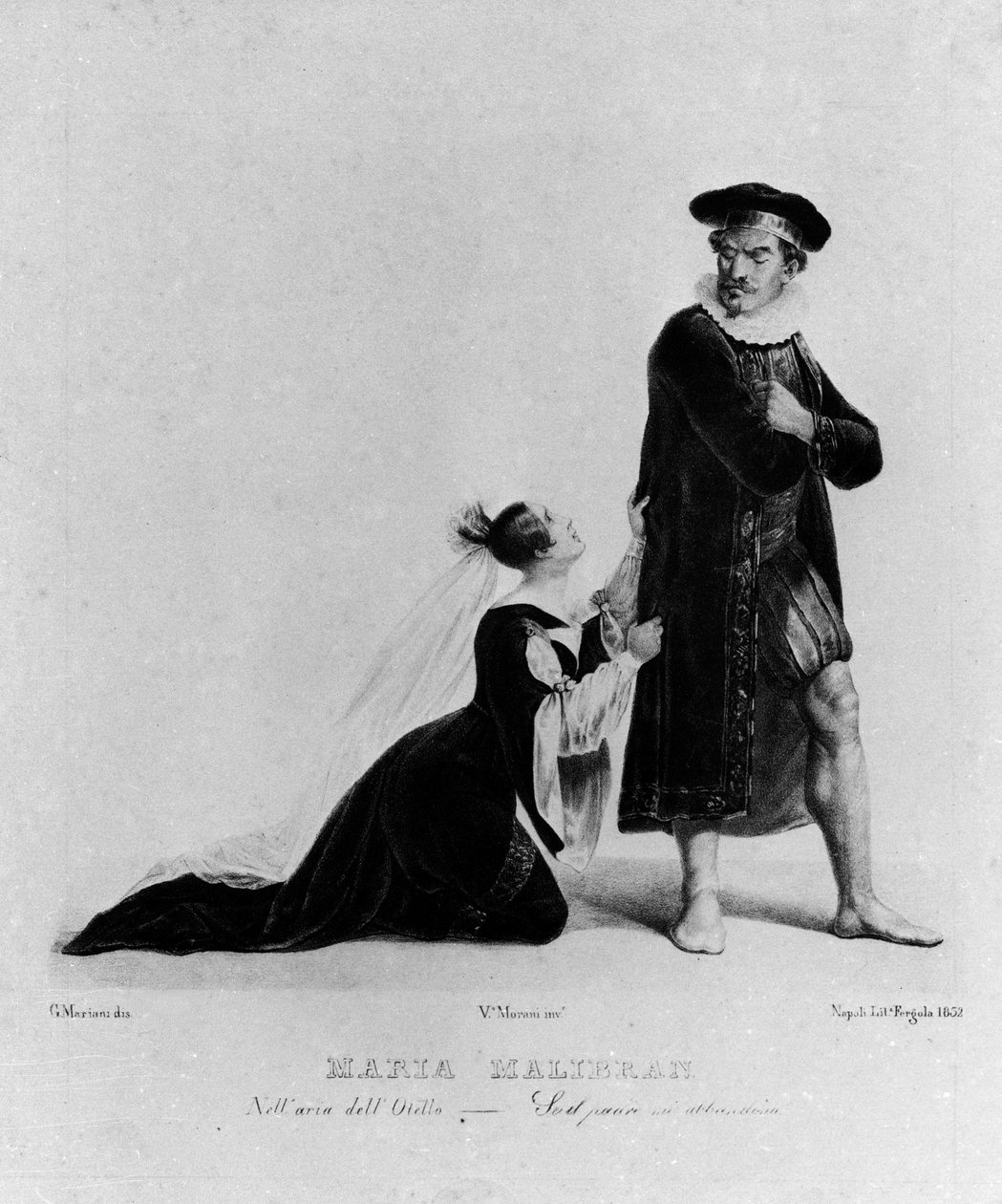 Maria Garcia kutsui Malibran-laulajaa (1808-1836) Giuseppe Verdin "Otelloksi": "Isä, jos hylkäät minut..." tekijältä Unknown artist