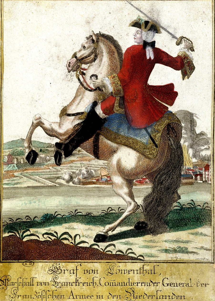 Marsalkka Loewendahl (1700-1755) Fontenoyn taistelussa Belgiassa tekijältä Unknown artist