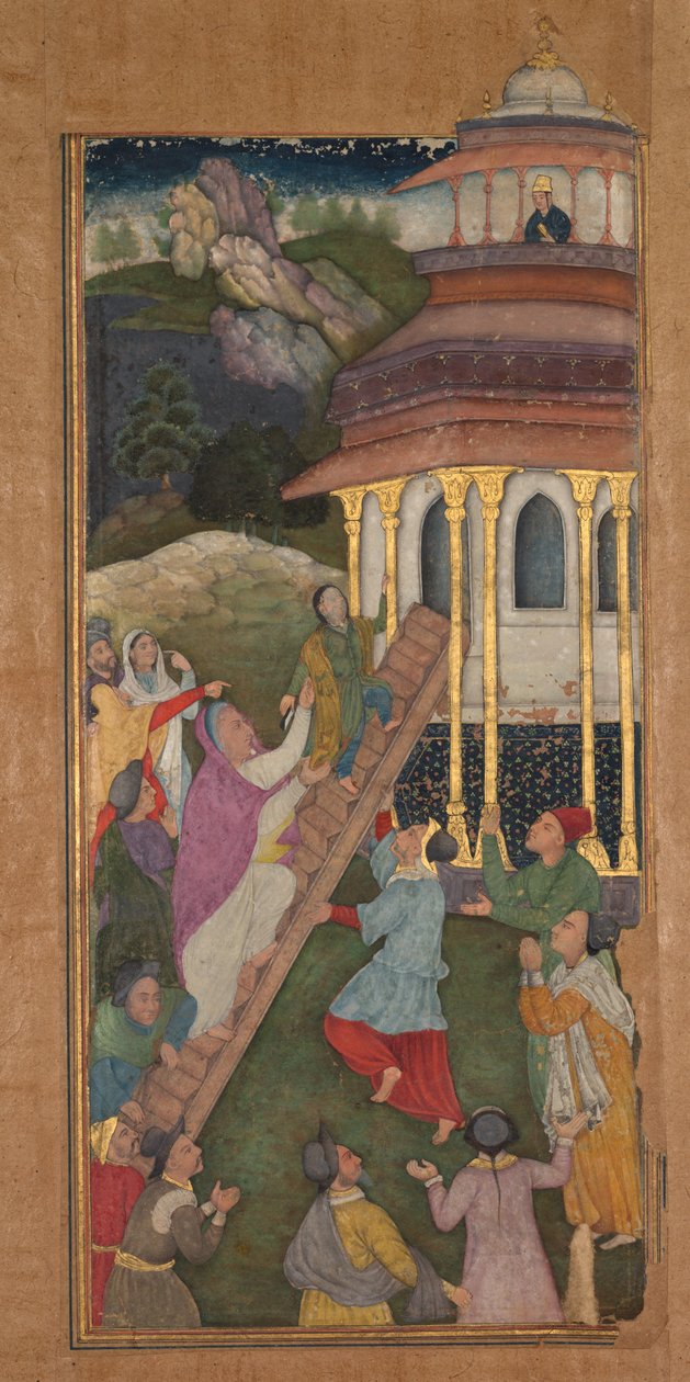 Maria nousee portaita temppeliin isä Jerome Xavierin pyhyyden peilistä (Mir’at al-quds) tekijältä Unknown artist
