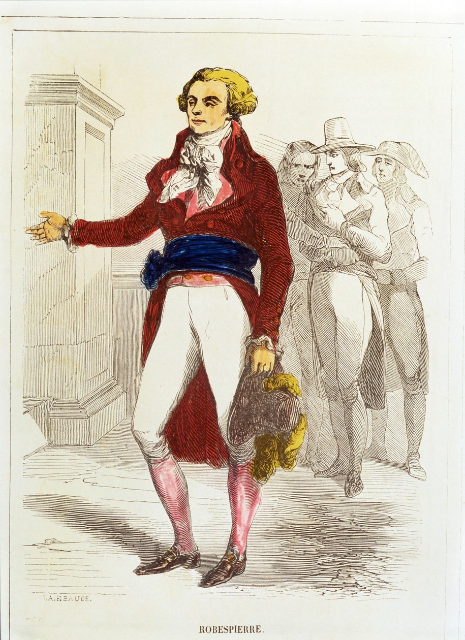 Maximilien Robespierre, käsivärinen etsaus (käsivärinen etsaus) tekijältä Unknown artist
