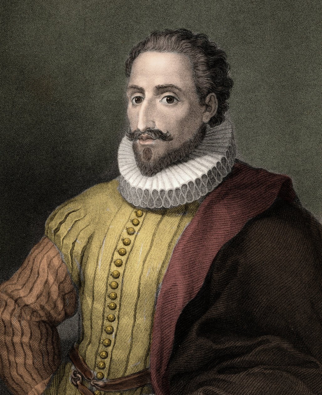 Miguel de Cervantes Saavedra 1547-1616 - kaiverrus - 1800-luku tekijältä Unknown artist
