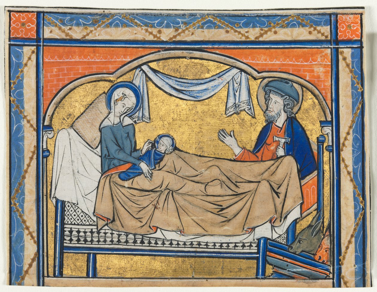 Psalterista leikattu miniatyyri: Syntymä tekijältä Unknown artist