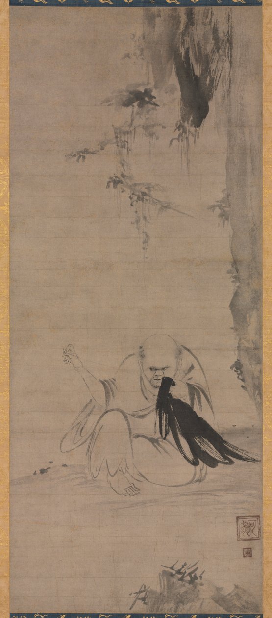 Munkki korjaa vaatteita aamuauringossa (Chōyō Hotetsuzu) tekijältä Unknown artist