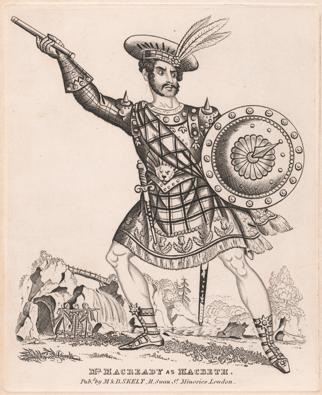 Mr. Macready kuin Macbeth tekijältä Unknown artist