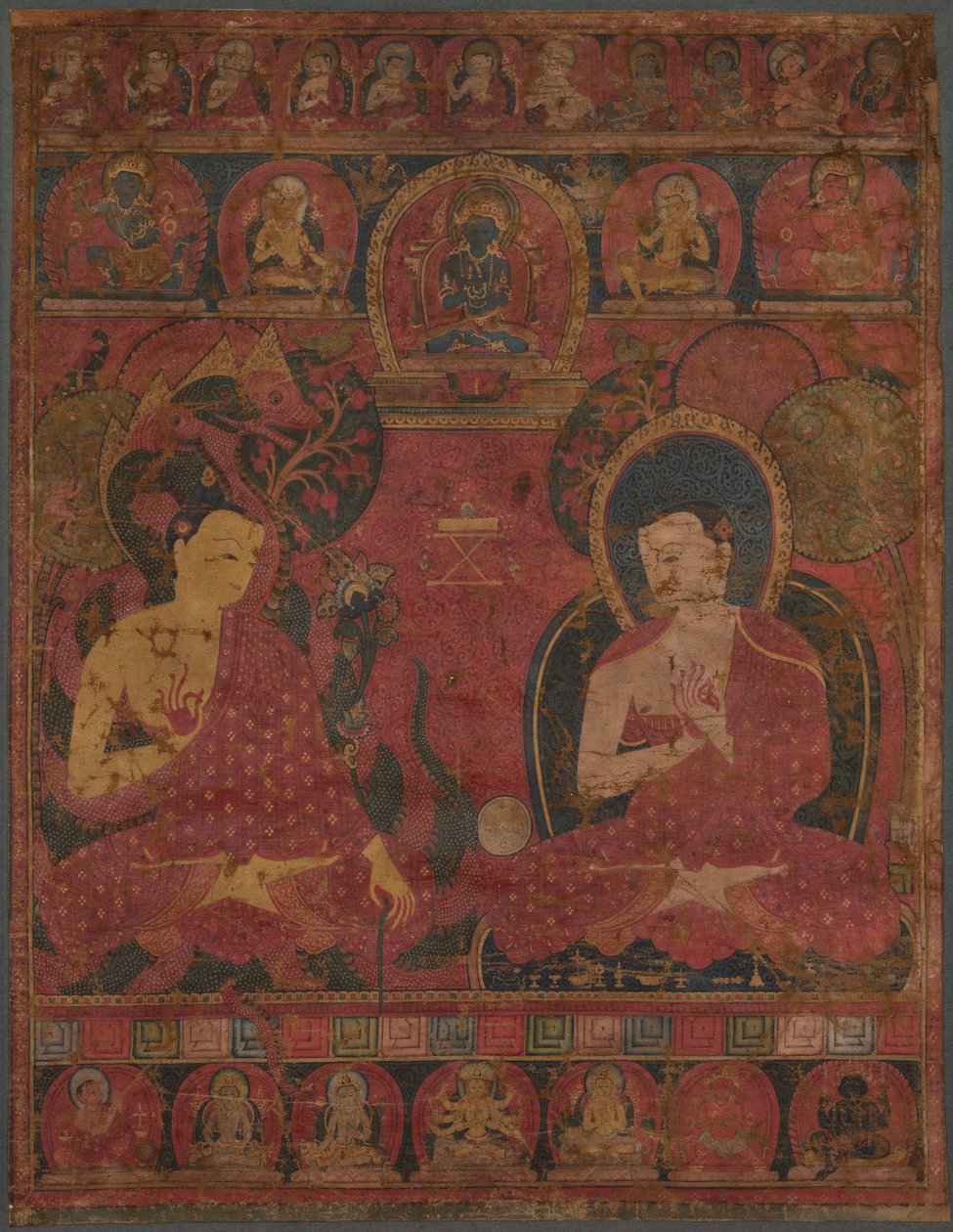 Nagarjuna (n. 150–250 jKr) buddhalaisen mestarin kanssa tekijältä Unknown artist