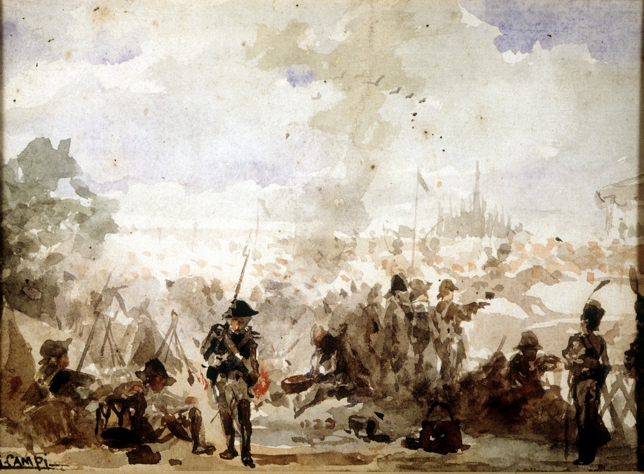 Napoleon ja Italian maaseutu: ranskalaiset leirit Milanon porteilla tekijältä Unknown artist