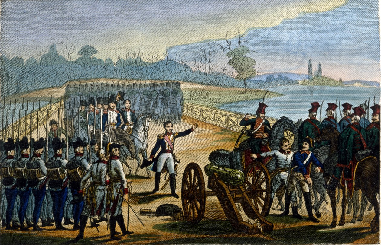 Napoleonin sota. Wien: Tonavan siltojen valloitus 13.11.1805. tekijältä Unknown artist