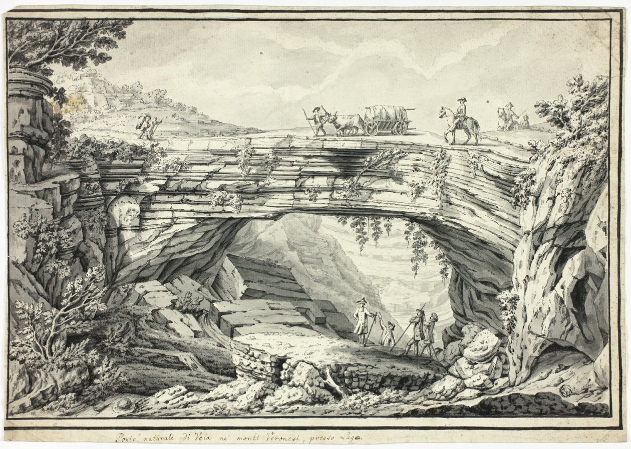 Veian luonnollinen silta Veronese Hillsissä, Lugon lähellä tekijältä Unknown artist