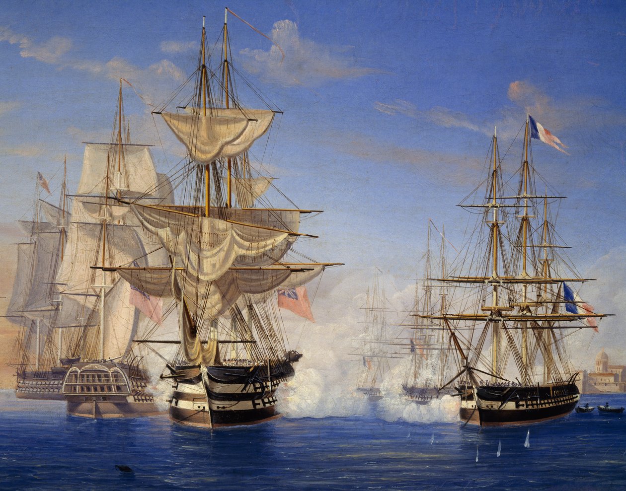 Ranskalaisten ja brittien välinen meritaistelu tekijältä Unknown artist