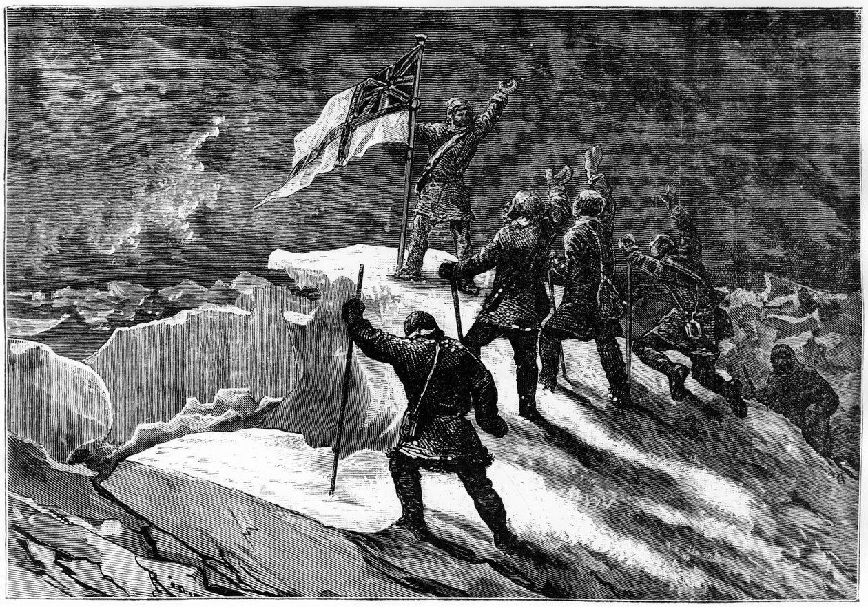 Pohjoisnapa: brittiläiset rahdinantajat lähimpänä napaa - Nares Georges S., Un voyage à la mer polar, Pariisi: Hachette tekijältä Unknown artist