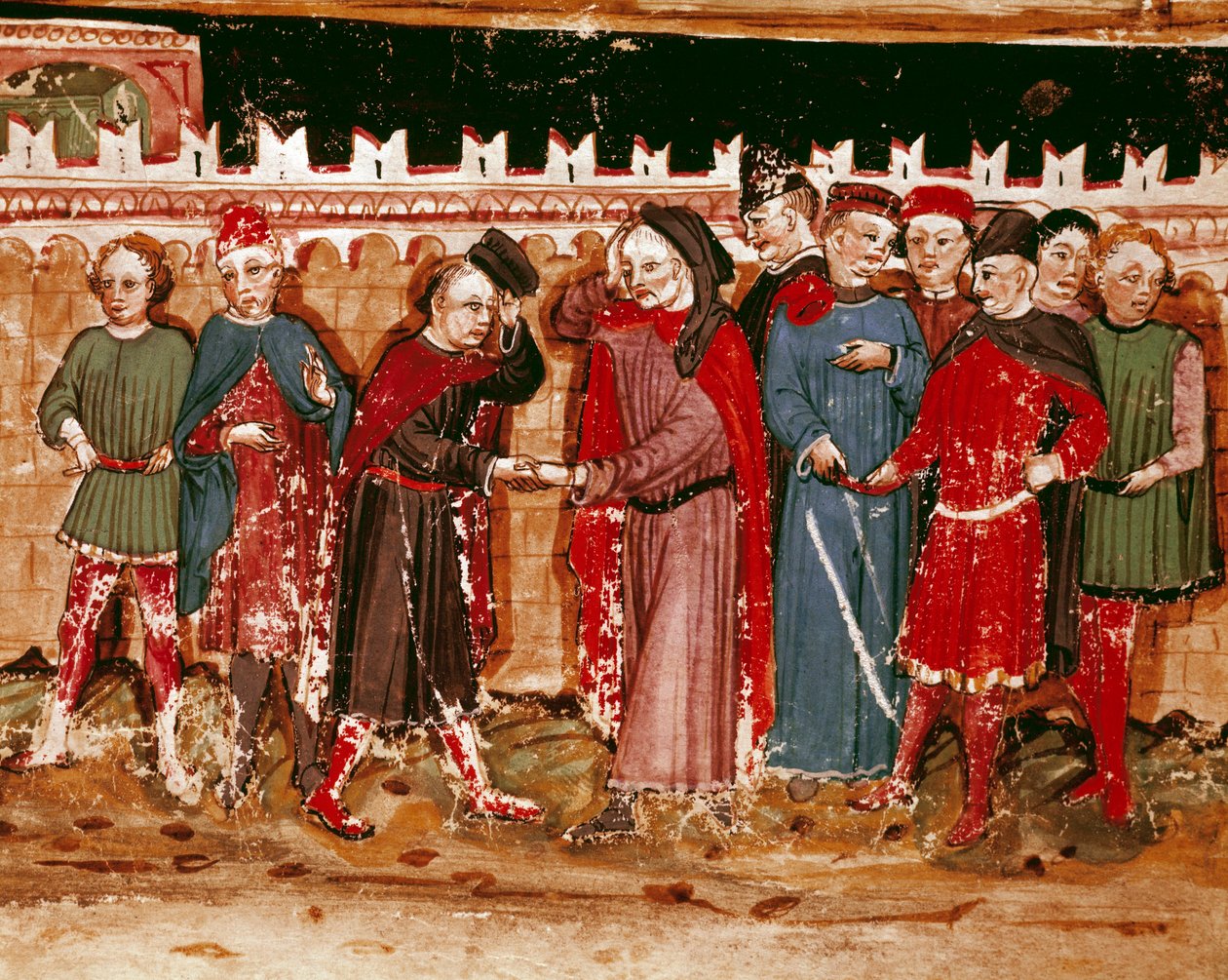Minigabellin virkamiehet käsikirjoituksesta (Ms. H V-5) "Codex de Privilegs" tekijältä Unknown artist
