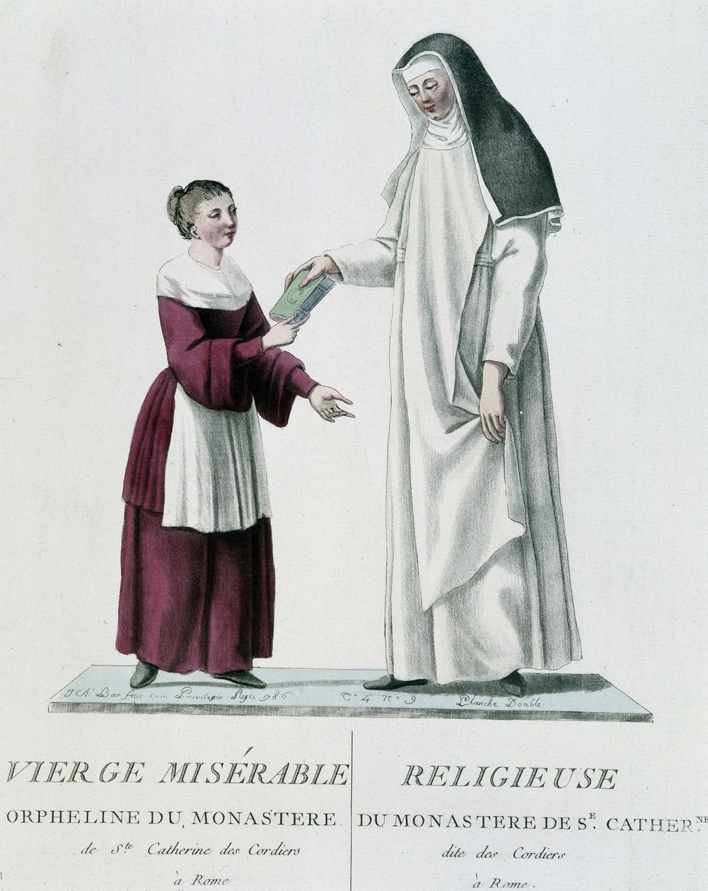 Orpo ja uskonnollinen kurja neitsyt St. Catherine des Cordiersin luostarista Roomassa tekijältä Unknown artist
