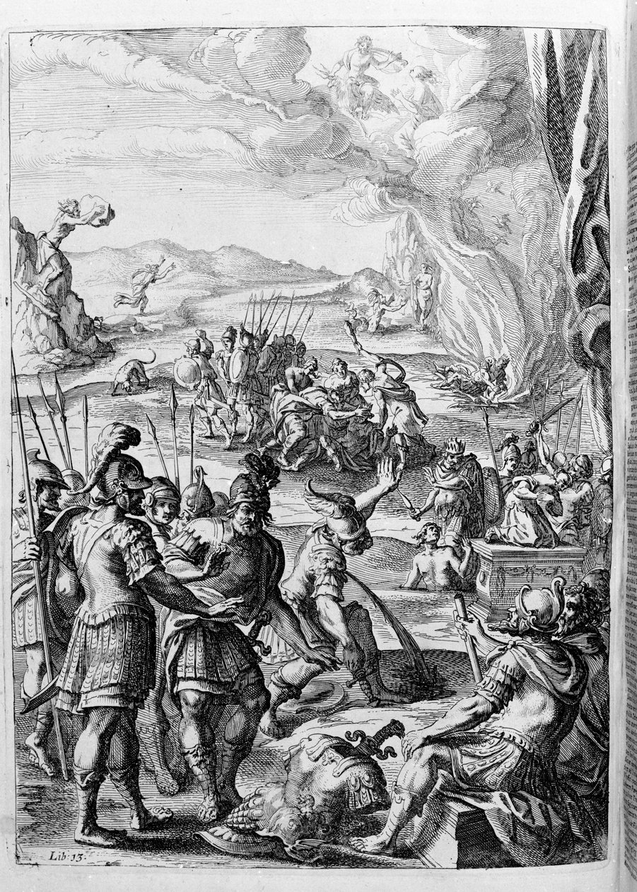 Ovidius (Ovidius) - kuvitus kirjalle 15 - (P. Ovidius Nasonis Metamorphose libri XV um noctis THE. Farnaby.) muistiinpano Thomas Farnaby (Farnaby) (1575-1647) tekijältä Unknown artist