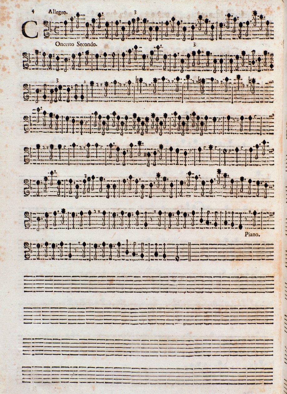 Sivu kappaleen "" Concerti a cinque, op. 5" kirjoittanut Tomaso Albinoni tekijältä Unknown artist