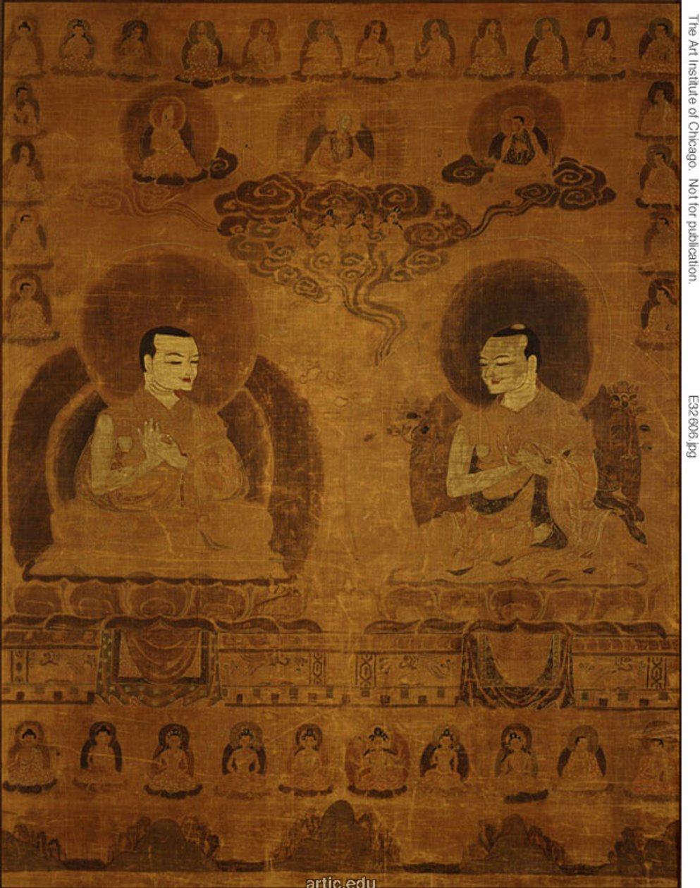 Sakyapa-linjan opettajien maalattu banneri (Thangka) tekijältä Unknown artist