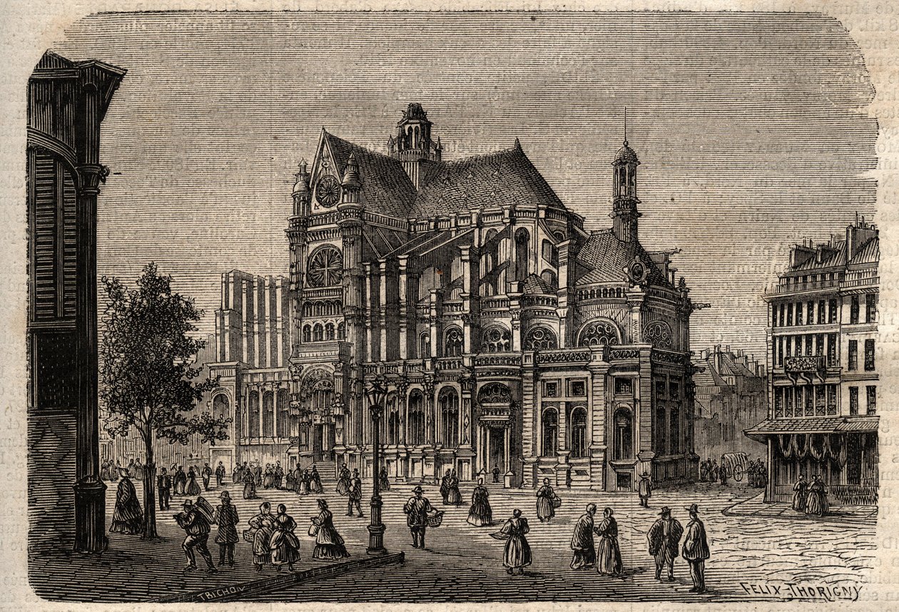 Pariisi, Ile-de-France, Ranska - Saint-Eustachen kirkko (1800-luku) - tekijältä Unknown artist