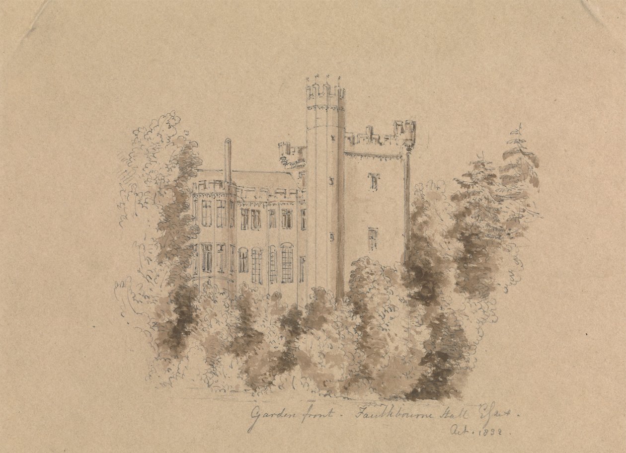 Parte de um castelo cercado por árvores finlandesas tekijältä Unknown artist