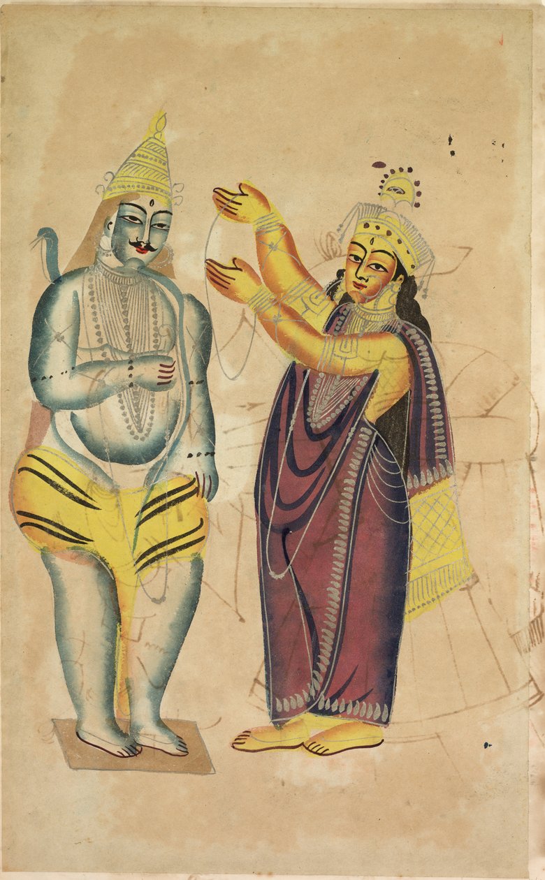 Parvati asettaa hääseppeleen Shivalle (suoraan) tekijältä Unknown artist