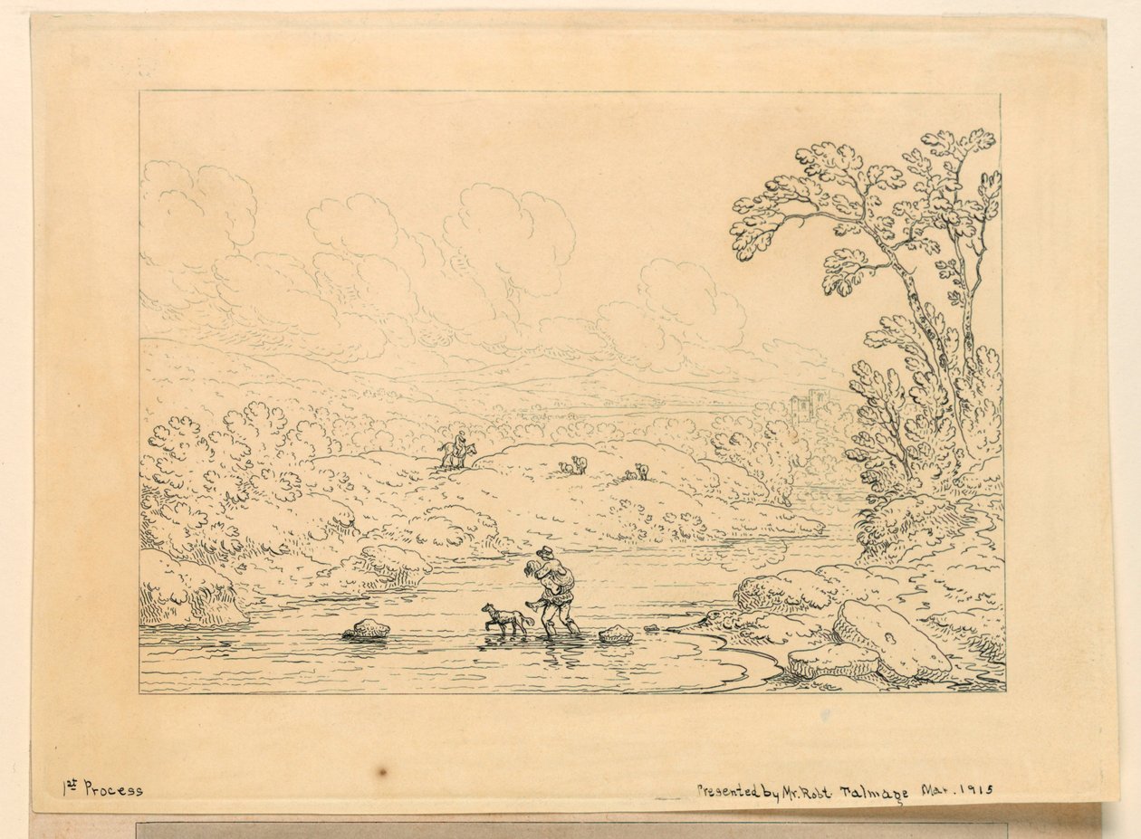 Pastoraalinen kohtaus, 1. prosessi tekijältä Unknown artist