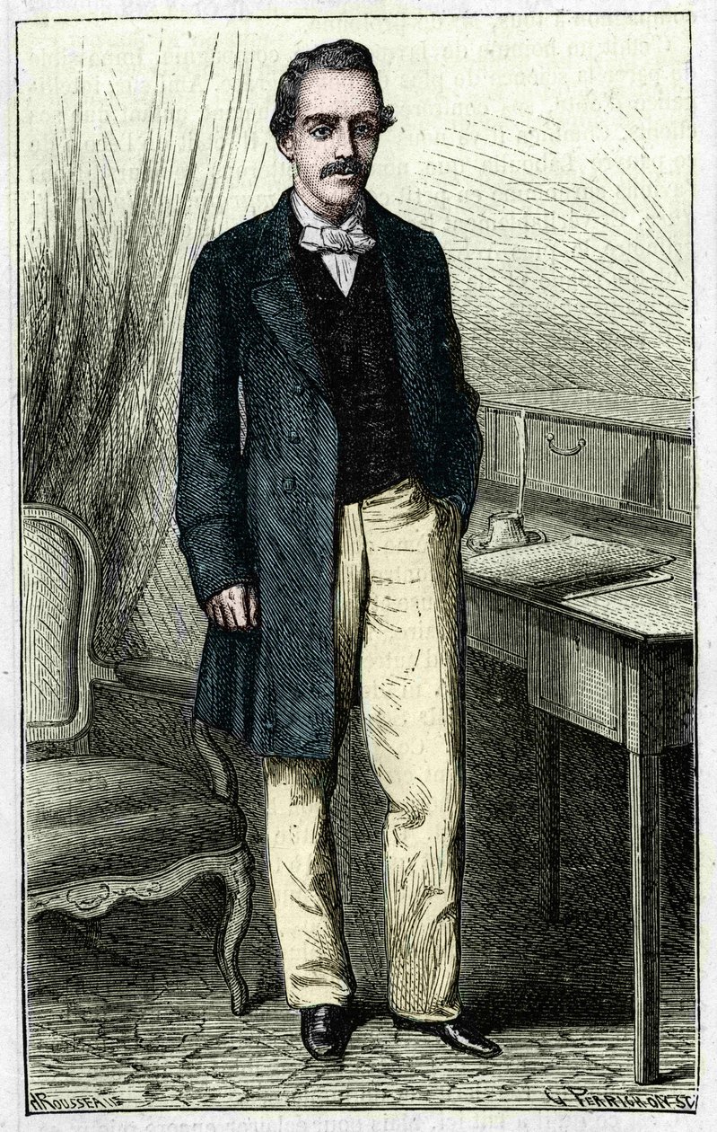 Paul du Chaillu (1837-1903), ranskalainen Päiväntasaajan Afrikan tutkimusmatkailija. tekijältä Unknown artist