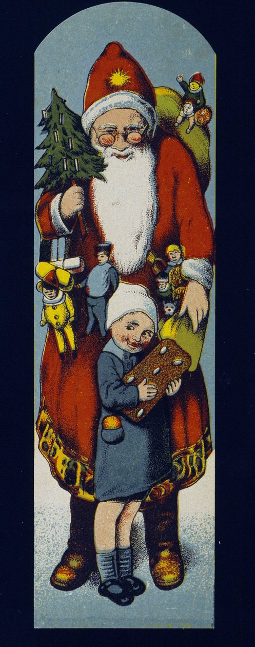 Pere Noel, pahvi jaetaan piparkakkupakkauksissa. sd. 1800-luvun lopulla. tekijältä Unknown artist