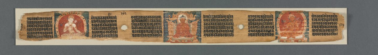 Viisauden täydellisyys kahdeksassa tuhannessa rivissä: Ashtasahasrika Prajnaparamita: koristeltu lehti tekijältä Unknown artist