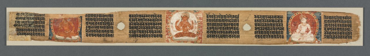 Viisauden täydellisyys kahdeksassa tuhannessa rivissä: Ashtasahasrika Prajnaparamita: koristeltu lehti tekijältä Unknown artist