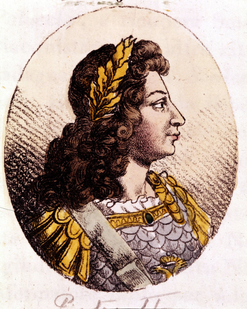 Pietari II (1715-1730). Venäjän keisari (1727-1730). Kaiverrus 1800-luvun alusta tekijältä Unknown artist