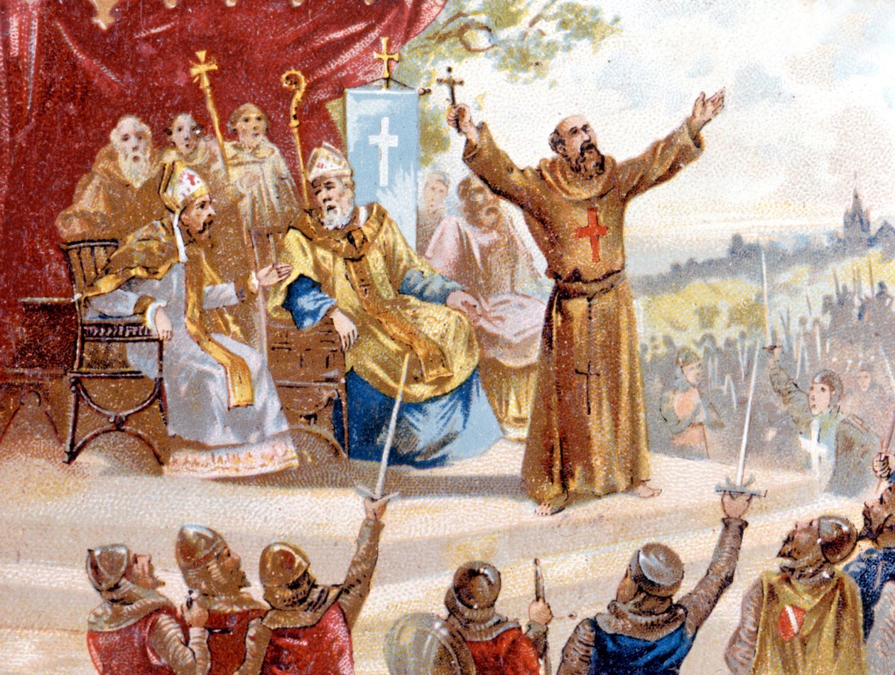 Pietari Erakko saarnaamassa ristiretkeä (1095 - 1099) tekijältä Unknown artist