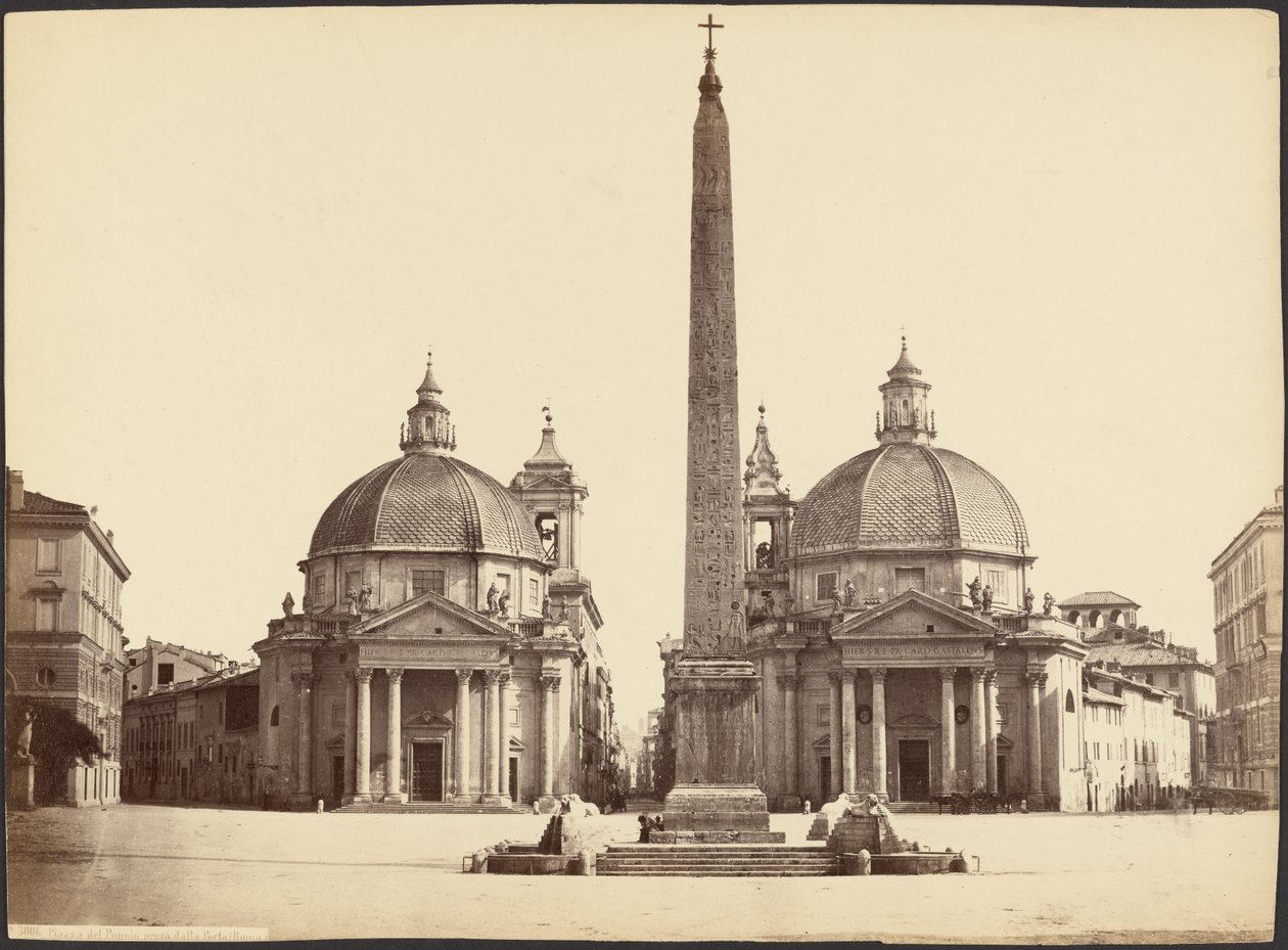 Piazza del Popolo portilta kuvattuna (Rooma) tekijältä Unknown artist