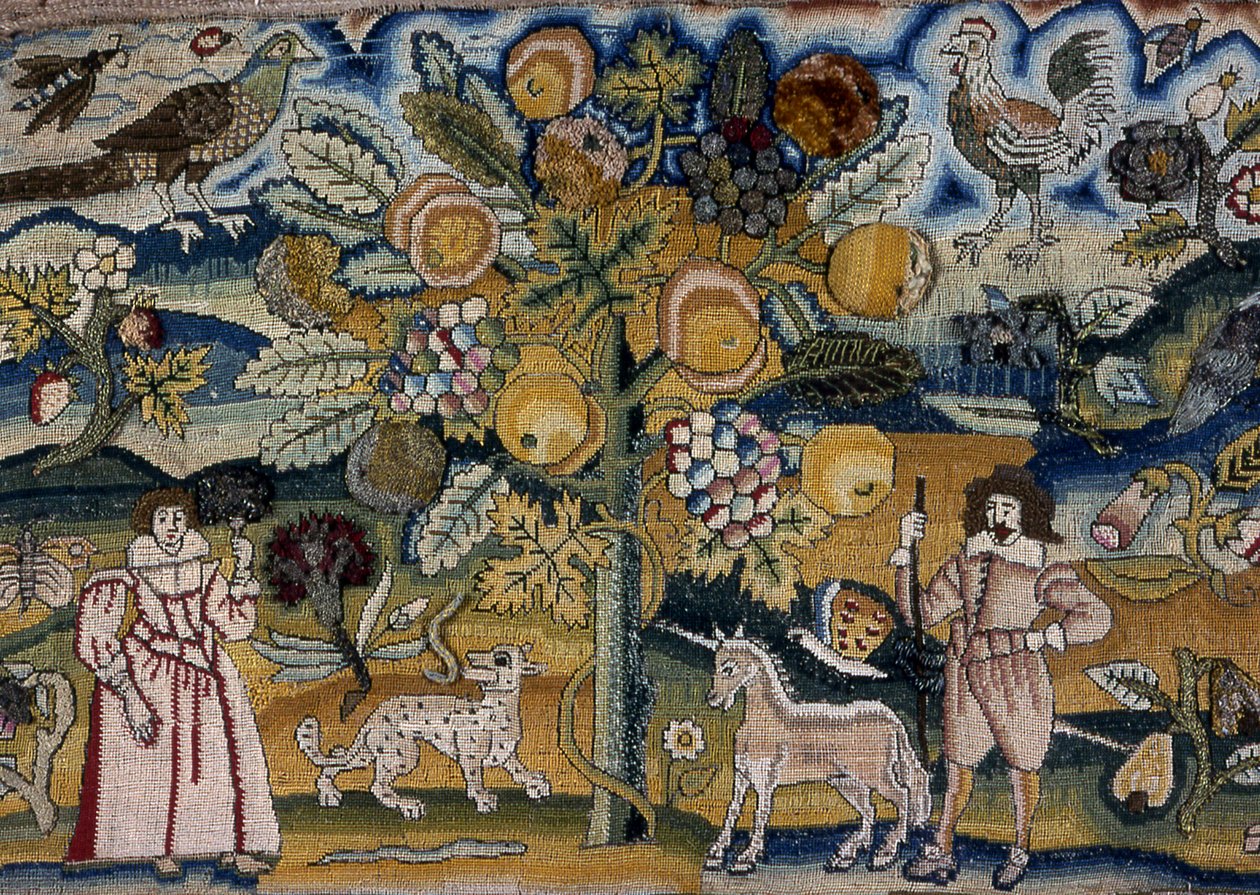 Aatamia ja Eevaa esittävä kuva (neuletyö) tekijältä Unknown artist
