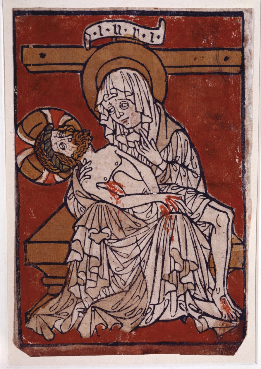 Stift Lambachin luostarin Pieta, noin 1420-30 (värikaiverrus). tekijältä Unknown artist