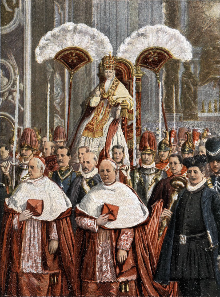 Paavi Leon XIII (Leo 13) (Gioacchino Pecci 1810-1903) Pyhän Pietarin basilikassa Roomassa. tekijältä Unknown artist