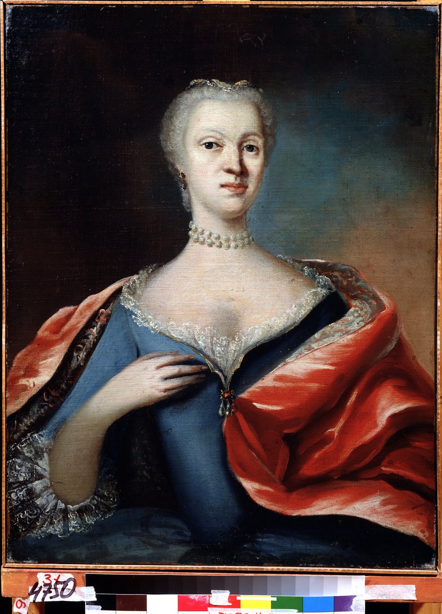 Brunswickin Wolfenbuttelin prinsessa Charlotte Christine, Venäjän Tsarevitš Aleksein vaimon (1694-1715) muotokuva (Venäjän Tsarevitš Aleksein vaimon Charlotte Christinen muotokuva Brunswick Wolfenbuttelista). Anonyymi maalaus. Öljy kankaalle, tekijältä Unknown artist