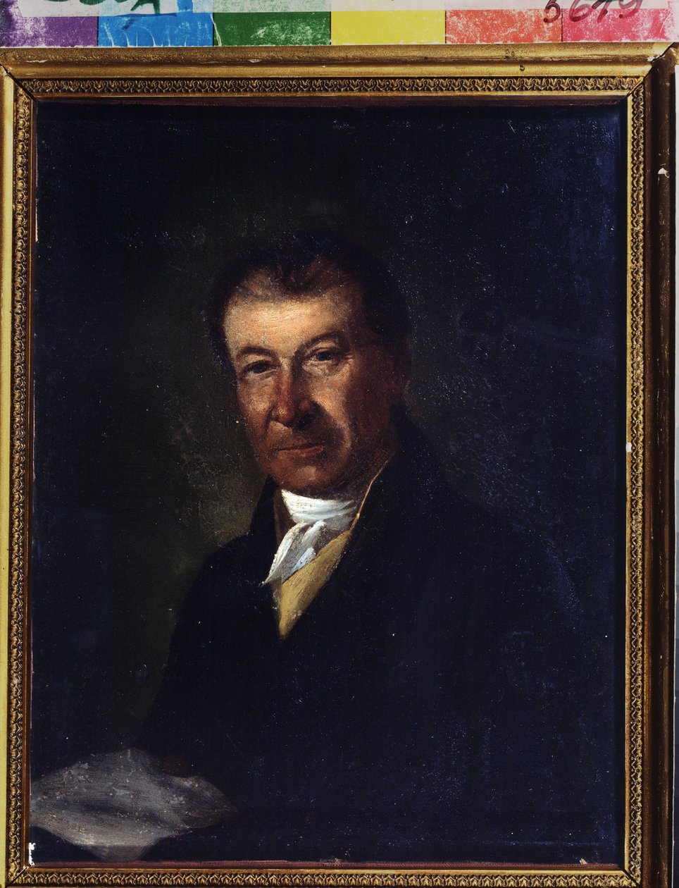 Säveltäjä Dmitri Bortnianskyn (1751-1825) muotokuva (säveltäjä Dmitri Bortninanskyn muotokuva). Anonyymi maalaus. Öljy kankaalle, 26,3 x 20,7 cm, 1700-luvun loppu. Klassismi. Valtion A. Bakhrushinin keskusmuseo, Moskova. tekijältä Unknown artist