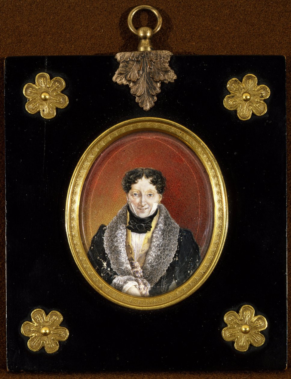 Retrat del mestre de ballet Charles Louis (Charles-Louis) Didelot (1767-1837) (Retrat del mestre de ballet C. L. Didelot). Obra anònima, oli sobre cartró, vers 1820. Retrat del segle XIX, classicisme. Museu Estatal d