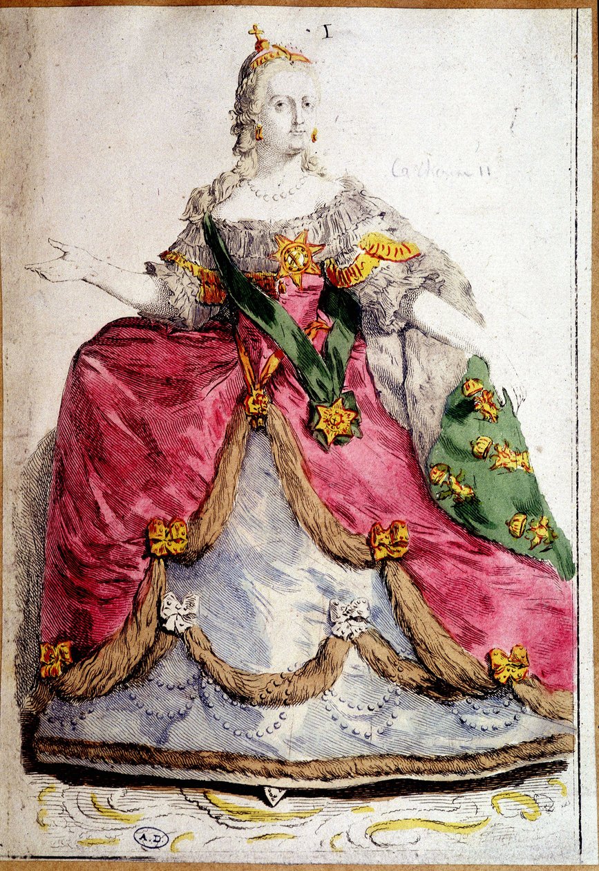 Venäjän Katariina II:n muotokuva jaloissa tekijältä Unknown artist