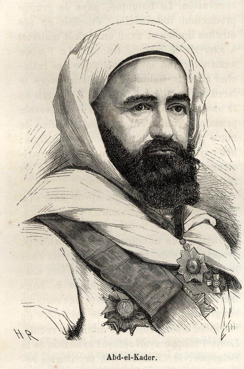 Muotokuva Abd - El - Kaderista (Abd El-Kader) (Abd El Kader) (1807 - 1883). tekijältä Unknown artist
