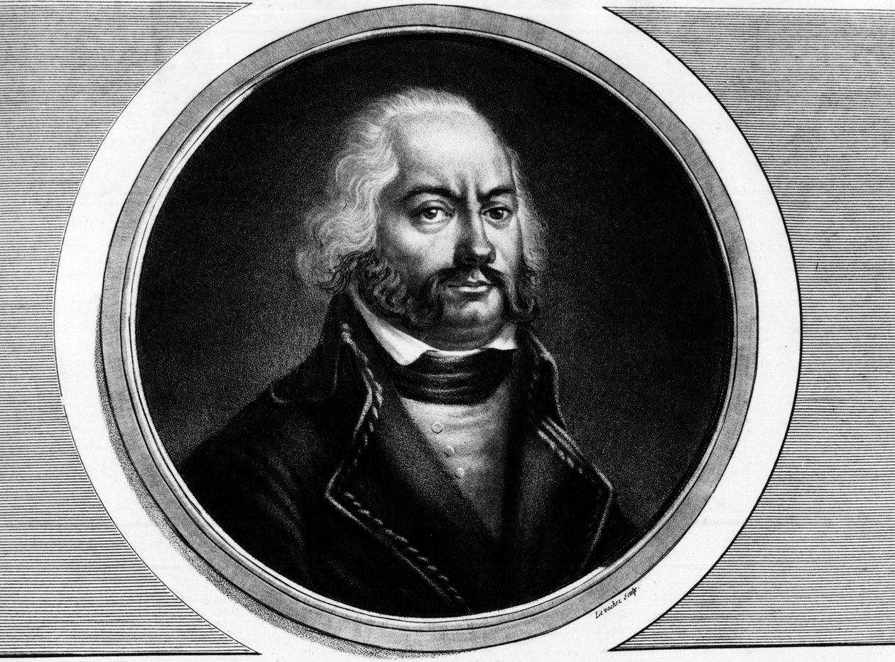Adam Philippen, Earl of Custinen (1740 - 1793), ranskalaisen kenraalin muotokuva. Kaiverrus "" Täydellinen kokoelma Ranskan vallankumouksen historiallisia maalauksia, kolme osaa.""" 1804. tekijältä Unknown artist