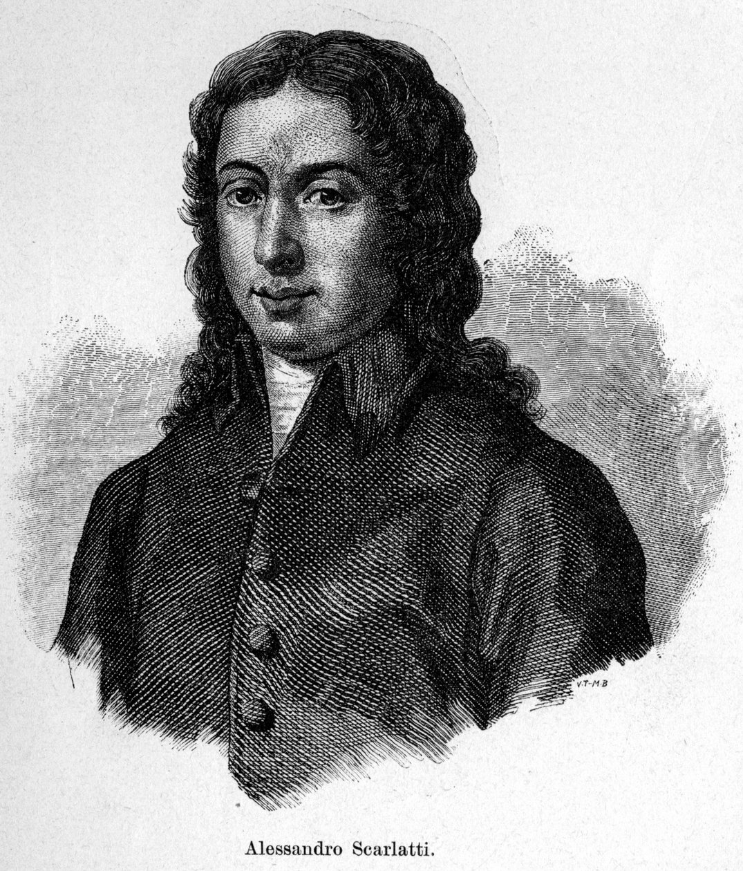 Alessandro Scarlattin (1660 - 1725), italialaisen säveltäjän muotokuva. tekijältä Unknown artist