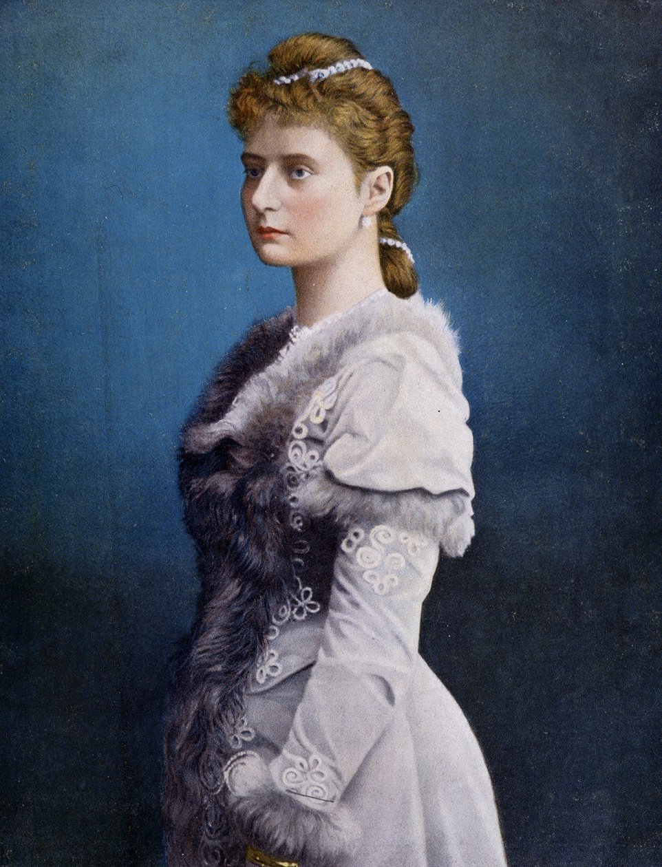 Muotokuva Alexandra Fjodorovnasta (Alix of Hessen ja Rein, Alexandra Feodorovna Romanova, Alexandra Fiodorovna Romanova, Victoria Alix Helene Louise Beatrice Hessen ja Rein, Alix de Hesse-Darmstadt (Alix of Hessen Darmstadt) (1872-1918), Imperres tekijältä Unknown artist