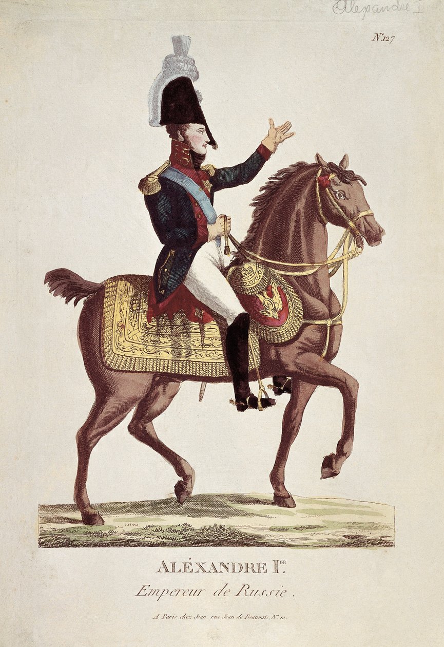 Alexandre I:n muotokuva (värillinen kaiverrus) tekijältä Unknown artist