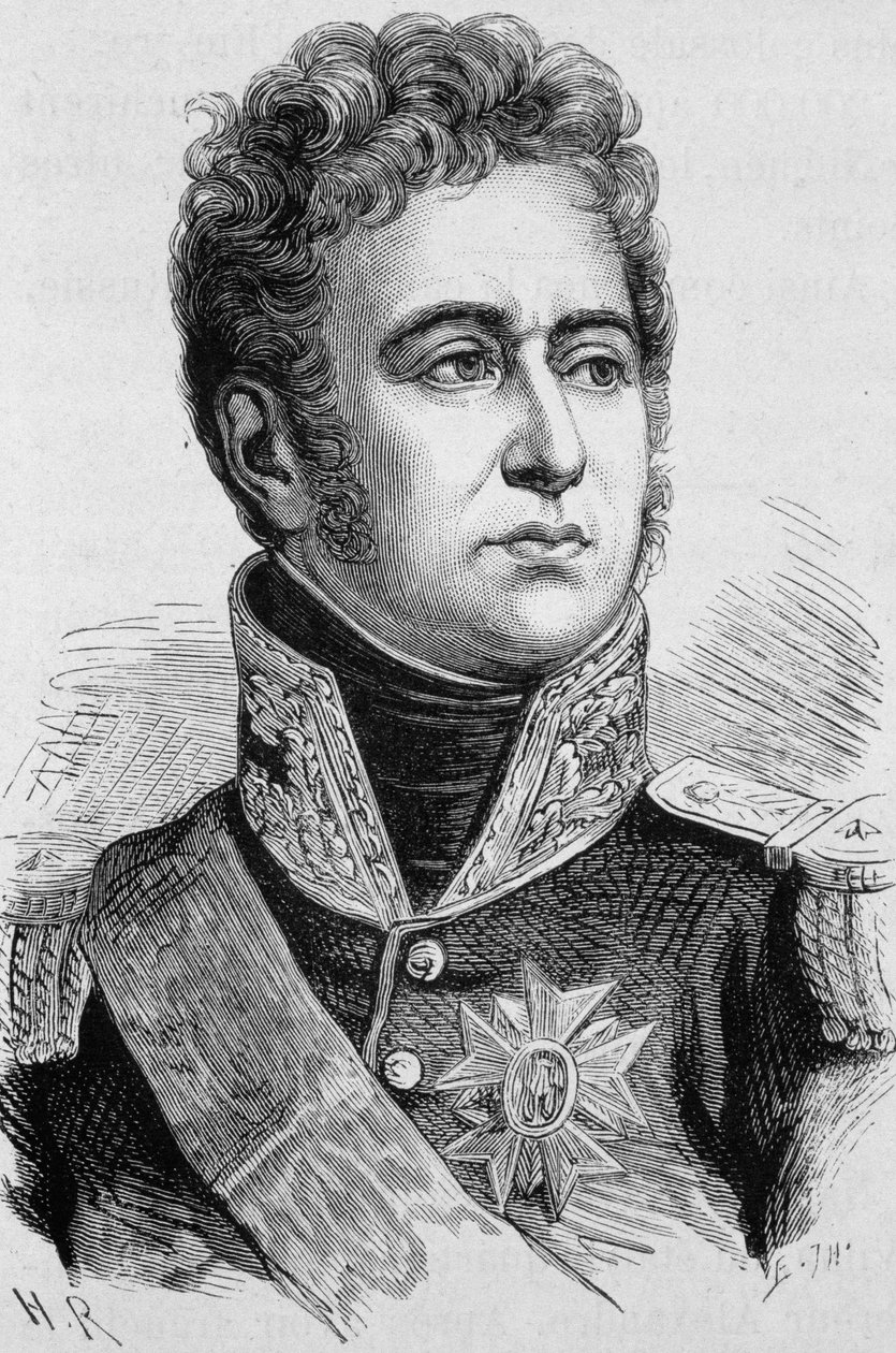 Marquis de Lauristonin (1768 - 1828) Alexandre Lawn muotokuva. Kaiverrus 1800-luvun lopusta H. Martinin teokseen "Histoire de France". tekijältä Unknown artist