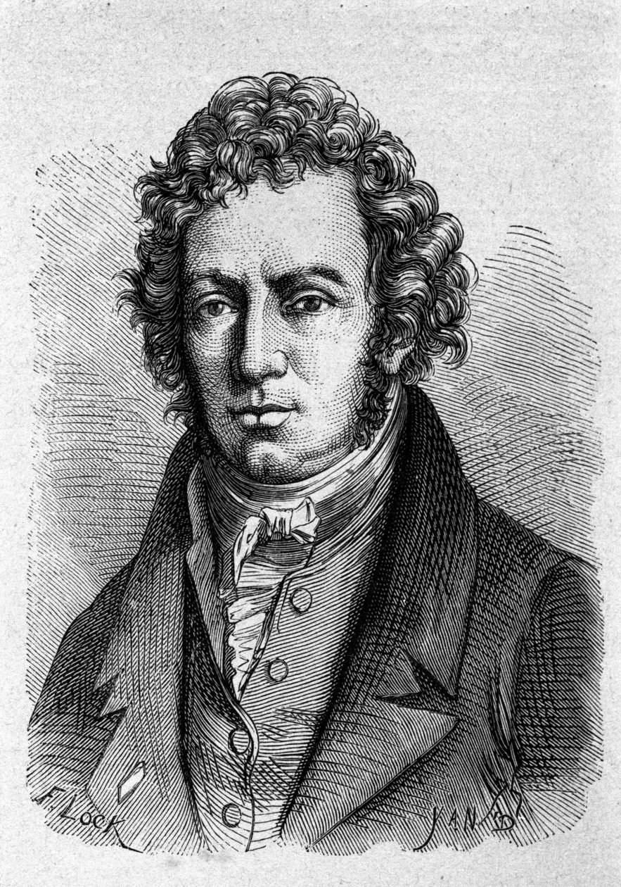 Ranskalaisen fyysikon Andre Marie Amperen (1775 - 1836) muotokuva. tekijältä Unknown artist