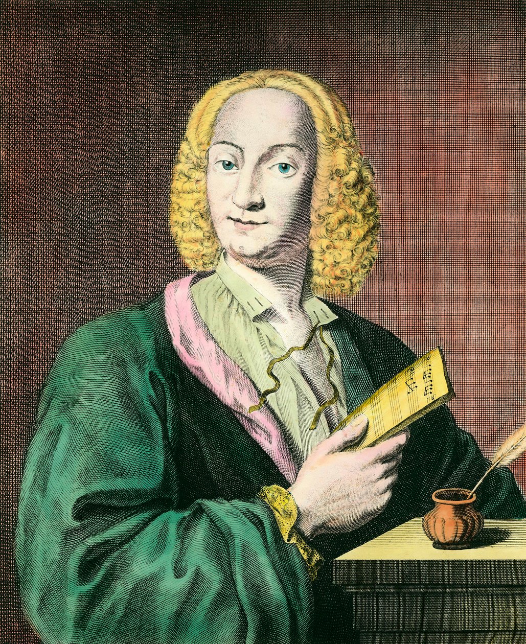 Italian säveltäjän Antonio Vivaldin (1678-1741) muotokuva. Kaiverrus 1700-luvulta. Yksityinen kokoelma tekijältä Unknown artist