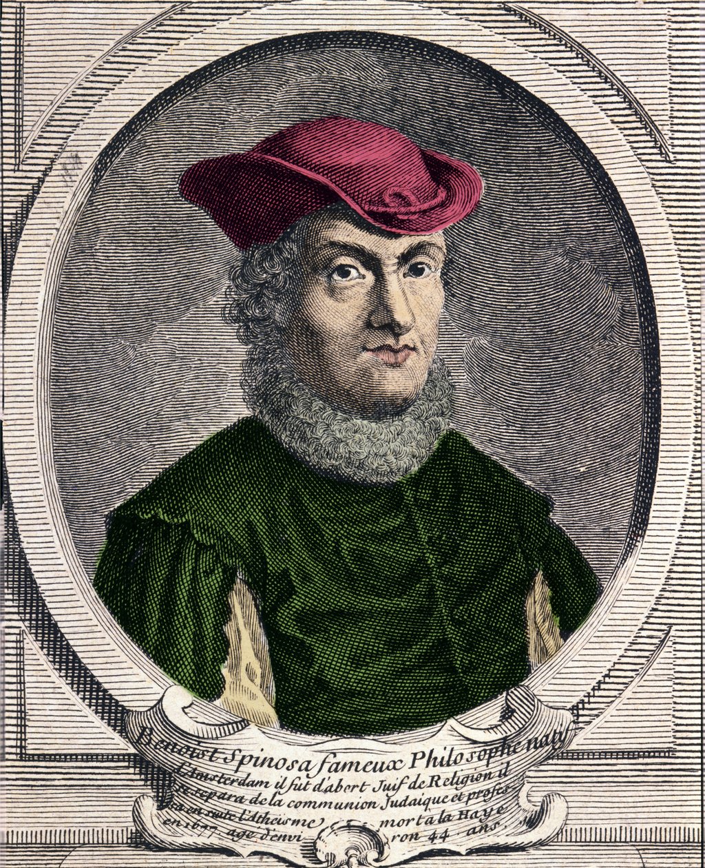 Hollantilaisen filosofin Baruch Spinozan (1632-1677) muotokuva. Tunnetaan myös nimellä Bento de Espinosa tai Benedictus de Spinoza tai Benoit de Spinoza. Kaiverrus 1700-luvulta tekijältä Unknown artist