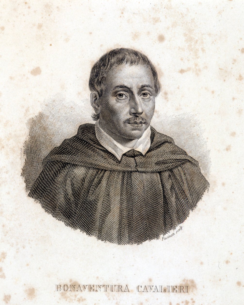 Bonaventura Cavalierin muotokuva. 1800-luvun kaiverrus. tekijältä Unknown artist