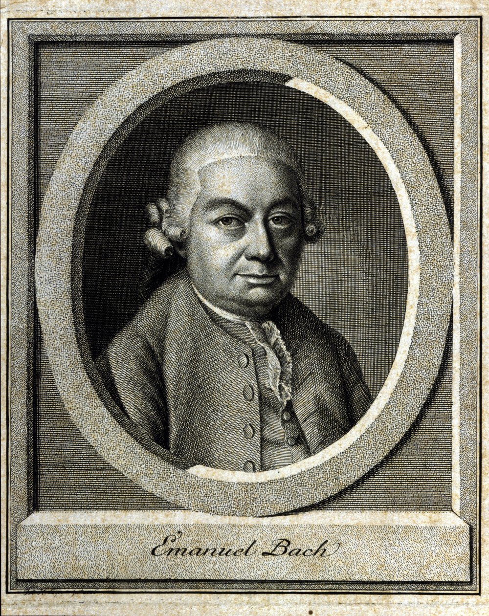 Carl Philipp Emanuel Bachin muotokuva, jota kutsutaan Berliinin ja Hampurin Bachiksi John Sebastian Bachin (Johann Sebastian Bach) viidenneksi lapseksi tekijältä Unknown artist